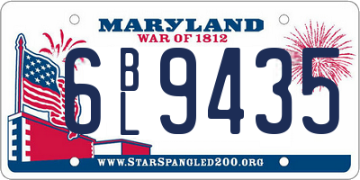 MD license plate 6BL9435