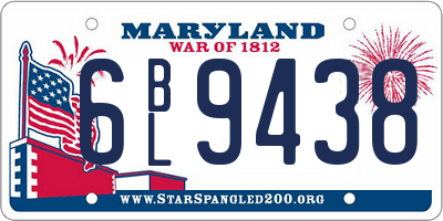 MD license plate 6BL9438