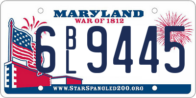 MD license plate 6BL9445