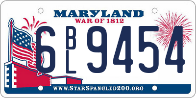 MD license plate 6BL9454