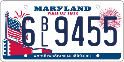 MD license plate 6BL9455
