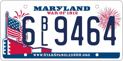 MD license plate 6BL9464