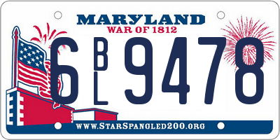 MD license plate 6BL9478