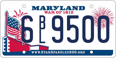 MD license plate 6BL9500