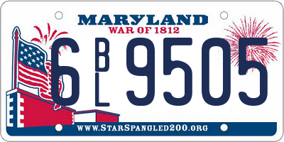 MD license plate 6BL9505