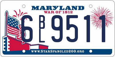 MD license plate 6BL9511