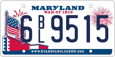 MD license plate 6BL9515