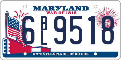 MD license plate 6BL9518
