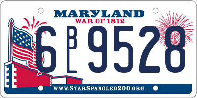 MD license plate 6BL9528
