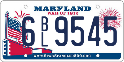 MD license plate 6BL9545