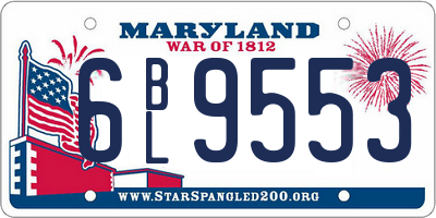 MD license plate 6BL9553
