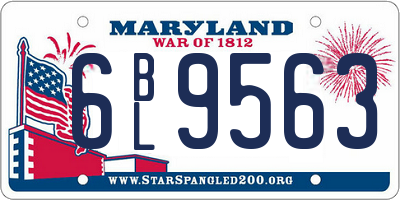MD license plate 6BL9563