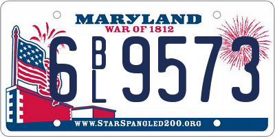 MD license plate 6BL9573