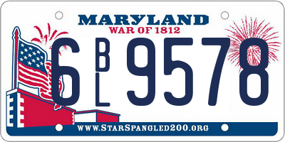 MD license plate 6BL9578
