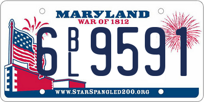 MD license plate 6BL9591