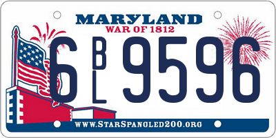 MD license plate 6BL9596