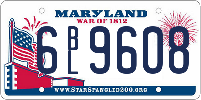 MD license plate 6BL9608