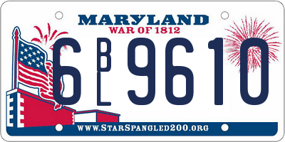 MD license plate 6BL9610