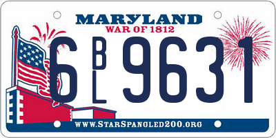 MD license plate 6BL9631