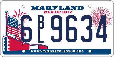MD license plate 6BL9634