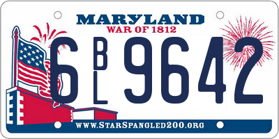 MD license plate 6BL9642