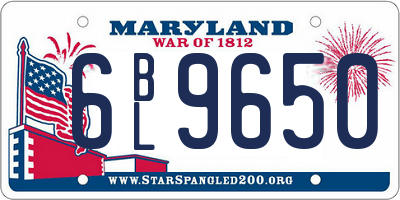 MD license plate 6BL9650