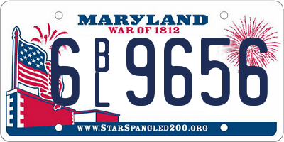 MD license plate 6BL9656