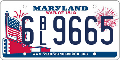 MD license plate 6BL9665