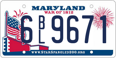 MD license plate 6BL9671
