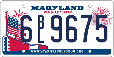 MD license plate 6BL9675