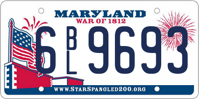 MD license plate 6BL9693