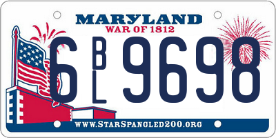 MD license plate 6BL9698