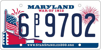 MD license plate 6BL9702