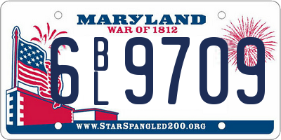 MD license plate 6BL9709