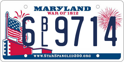 MD license plate 6BL9714