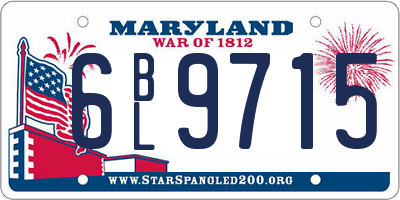 MD license plate 6BL9715