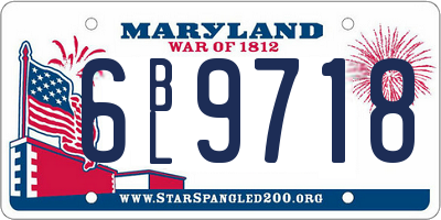 MD license plate 6BL9718