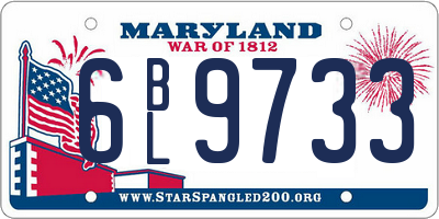 MD license plate 6BL9733