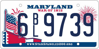 MD license plate 6BL9739