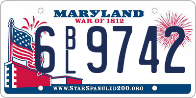 MD license plate 6BL9742