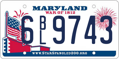 MD license plate 6BL9743