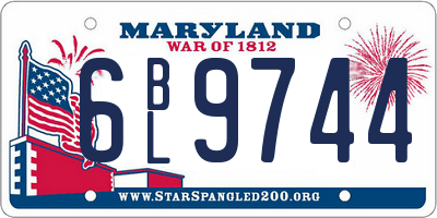 MD license plate 6BL9744