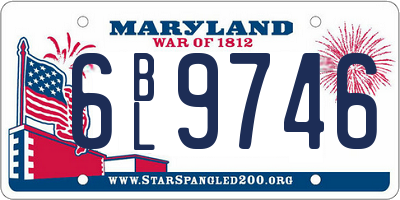 MD license plate 6BL9746