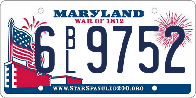 MD license plate 6BL9752