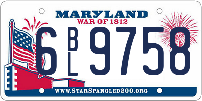 MD license plate 6BL9758