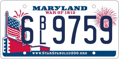 MD license plate 6BL9759