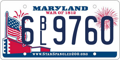 MD license plate 6BL9760