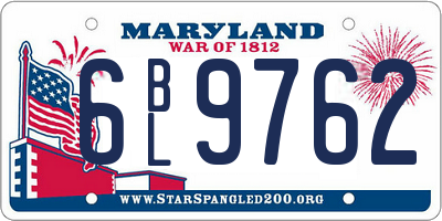 MD license plate 6BL9762