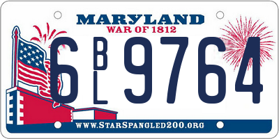MD license plate 6BL9764