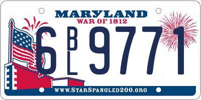 MD license plate 6BL9771